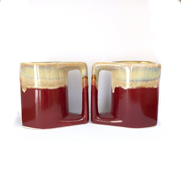 Rodolfo Padilla Art Pottery Drip Glaze Coffee Mugs: 1970s - Picture 3 of 8